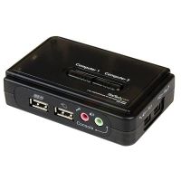 StarTech.com 2 Port Black USB KVM Switch