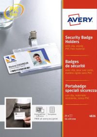 Avery Security Badge Holders with Clip 54mm x 85mm (Pack 25) - 4826
