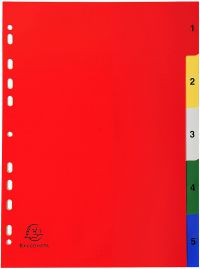 Exacompta Index 1-5 A4 120 Micron Polypropylene Bright Assorted Colours - 1505E