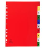 Exacompta Index 1-10 A4 120 Micron Polypropylene Bright Assorted Colours - 1510E