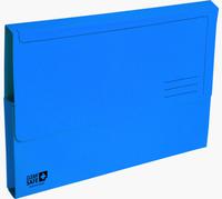 Exacompta CleanSafe Document Wallet Manilla Foolscap Half Flap 400gsm Blue (Pack 5) - 47222E