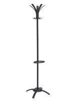 Alba Coat Stand 5 Pegs Plus 5 Mini Pegs Steel H175cm Black - PMCLEO N