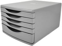 Deflecto A4 Desktop Drawer Organiser 5 Drawers - 1 x 60mm and 4 x 30mm Drawer Tower Unit Grey - CP145YTGRY