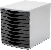 Deflecto Classic A4 Desktop Drawer Organiser 10 Drawers - 10 x 30mm Drawer Tower Unit Black - CP149YTBLK