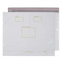 Blake Purely Packaging Polypost Polythene Pocket Envelope Peel and Seal 590x430mm White (Pack 100) - PE96/W/100