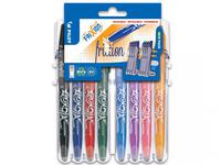 Pilot Set2Go FriXion Erasable Gel Rollerball Pen 0.7mm Tip 0.35mm Line Black/Blue/Red/Green/Sky Blue/Purple/Pink/Apricot (Pack 8) - 3131910551591