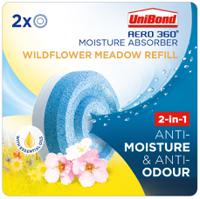 Unibond Aero 360 Moisture Absorber 2-in-1 Anti-Moisture and Anti-Odour Wildflower Meadow Refill (Pack 2) - 2631292