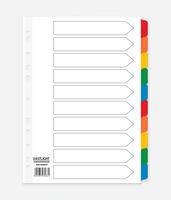 ValueX Divider 10 Part A4 Card White 150gsm with Coloured Mylar Tabs - 80019DENT
