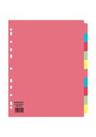 ValueX Divider 10 Part A4 Extra Wide 155gsm Card Assorted Colours - 80007DENT