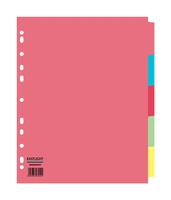 ValueX Divider 5 Part A4 Extra Wide 155gsm Card Assorted Colours - 80006DENT