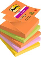 Post it Super Sticky Z Notes Boost Colours 76x76mm 90 Sheets (Pack 5) 7100258789