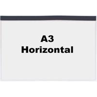 Beaverswood Magnetic Industrial Strength Document Pockets A3 Horizontal Clear (Pack 10) - MP3H/10