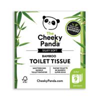 Cheeky Panda Sustainable Plastic-Free Bamboo Toilet Tissue 3 Ply 200 Sheets Per Roll 9 x 5 (Pack 45 Rolls) - PFTOILT9X5