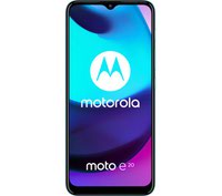 Motorola Moto E20 6.5 Inch Dual SIM Android 11 Go Edition 4G USB C 2GB 32GB 4000 mAh Coastal Blue Smartphone