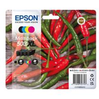 Epson Chillies 503XL Multipack Black Cyan Magenta Yellow High Capacity Ink Cartridge 9.2ml + 3 x 6.4ml (Pack 4) - C13T09R64010