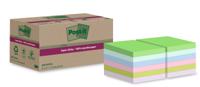 Post-it Super Sticky 100% Recycled Notes Assorted Colours 47.6 x 47.6 mm 70 Sheets Per Pad (Pack 12) 7100284780