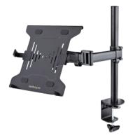 StarTech.com Monitor and Laptop Desk Mount for Displays Up to 34 Inches - Articulating VESA Laptop Tray Arm - Clamp / Grommet Mount