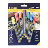 Securit Liquid Chalk Markers 1-2mm Nib Assorted Colours (Pack 7) - BL-SMA100-V7-AS