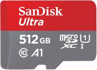 SanDisk Ultra 512GB MicroSDXC UHS-I Class 10 Memory Card and Adapter