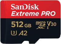 SanDisk Extreme PRO 512GB MicroSDXC UHS-I Class 10 Memory Card and Adapter