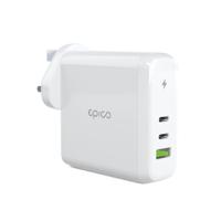 Epico 100w GAN Charger with UK Plug 2 x USB-C Ports and 1 x USB-A Port
