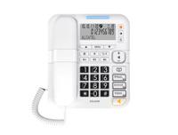 Corded telephone with call block and enhanced sound