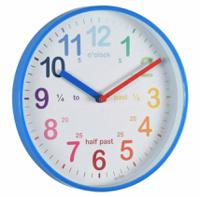 Acctim Wickford Time Teaching Wall Clock With Multi-coloured Numbers and Blue Edging - 22529
