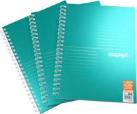 Silvine Luxpad Twin Wire FSC Notebook A4+ 200 Page Ruled With Margin Metallic Pearl Green (Pack 3) - LUXA4MT