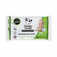 Cheeky Panda Sustainable Biodegradable Bamboo Baby Wipe 60 Wipes Per Pack (Pack 12) - BABYWX12-GBR