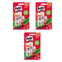 Pritt Original Glue Stick Sustainable Long Lasting Strong Adhesive Solvent Free 43g Maxi (Pack 2) - Buy 2 Get 1 Free - 2741552 X3