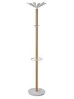 Alba Wooden Coat Stand With 6 Pegs and 4 Mini Pegs Light Wood and White - PMNAHOW BC
