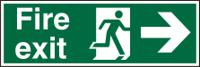 Seco Photoluminescent Safe Procedure Safety Sign Fire Exit Man Running and Arrow Pointing Right Glow In The Dark 450 x 150mm - SP121PLV450X150