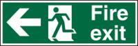Seco Safe Procedure Safety Sign Fire Exit Man Running and Arrow Pointing Left Semi Rigid Plastic 450 x 150mm - SP120SRP450X150