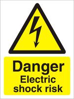 Seco Warning Safety Sign Danger Electric Shock Risk Self Adhesive Vinyl 150 x 200mm - W0258SAV150X200