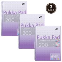 Pukka Pads Irlen Jotta A4 Wirebound 200 Lavender Perforated Pages Paper Tinted Ruling With Margin (Pack 3) - IRLJOTA4(LAV)