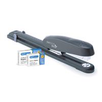 Rapesco ECO Heavy Duty Front Loading Long Arm Stapler + Pack 1000 26/6mm and Pack 1000 24/8mm Staples Charcoal - 1480 - 1480