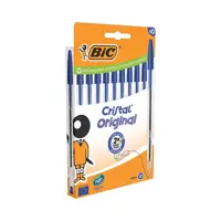 Bic Cristal Ballpoint Pen 1.0mm Tip 0.32mm Line Blue (Pack 10) - 516352