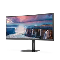 AOC V5 34 Inch 3440 x 1440 Pixels Wide Quad HD VA Panel FreeSync HDMI DisplayPort USB-C Curved Monitor