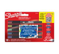 Sharpie Creative Marker Acrylic Paint Markers Water-Based Brush Tip  Assorted Colours (Pack 5) - 2201182