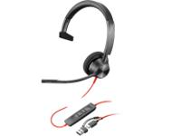 HP Poly Blackwire 3310 Monaural Microsoft Teams Certified USB-C Headset +USB-C to USB-A Adapter