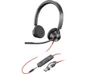 HP Poly Blackwire 3325 Stereo USB-C Headset with 3.5mm Plug and USB-C to USB-A Adapter