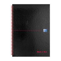 Black n Red Wirebound Glossy Hardback Notebook Ruled 140 Pages Perforated Black A4 (Pack 2) - 400194794