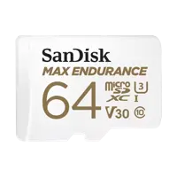 SanDisk MAX Endurance 64GB Class 10 UHS-I U3 V30 MicroSDXC Memory Card and Adapter