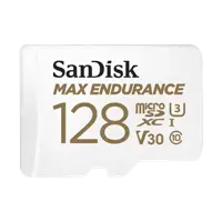 SanDisk MAX Endurance 128GB Class 10 UHS-I U3 V30 MicroSDXC Memory Card and Adapter