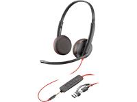 HP Poly Blackwire 3325 Stereo USB-C Multi-Compatible Headset with 3.5mm Plug and USB-C to USB-A Adapter