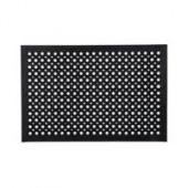 Floortex Doortex Heavy-duty Open Top Anti-fatigue Ergonomic Anti-slip Mat 100% Recycled Natural Rubber 90x150cm Black - UREMFLRU0014