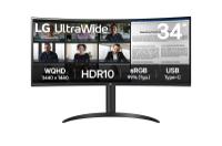 LG 34WR55QK-B 34 Inch 3440 x 1440 Pixels Wide Quad HD VA Panel HDMI DisplayPort USB-C Monitor