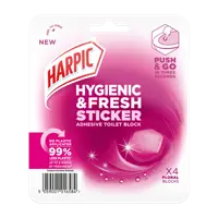 Harpic Hygienic And Fresh Floral Toilet Stickers Freshener (Pack 4) - 3275290