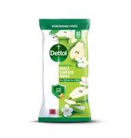 Dettol Antibacterial Disinfectant Wipes Crisp Pear (Pack 80) - 3264362