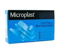First Aid Microplast Blue Detectable Plasters 7.5cm x 2.5cm (Box of 100)